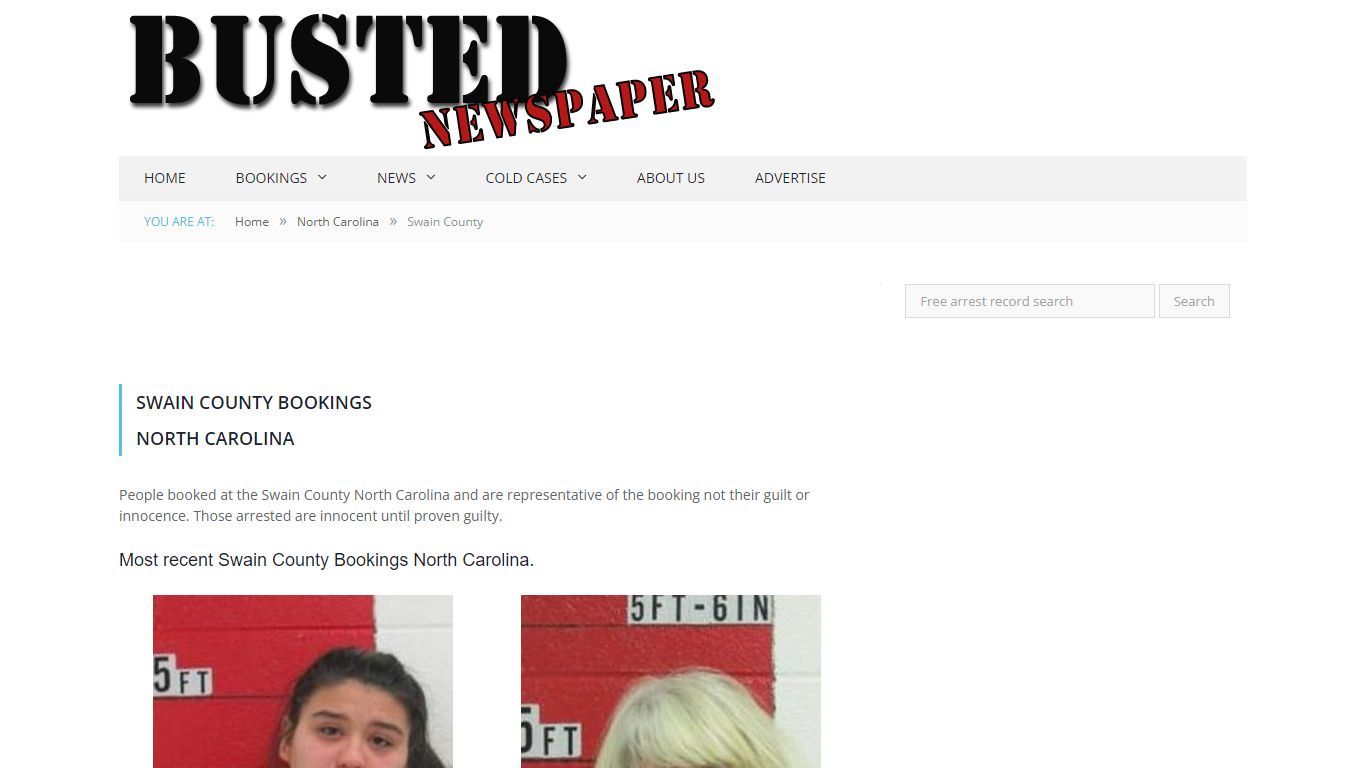 Swain County, NC Mugshots - BUSTEDNEWSPAPER.COM